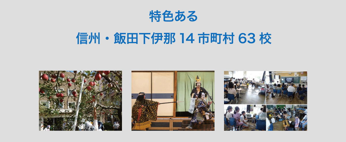 特色ある信州・飯田下伊那14市町村63校